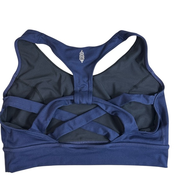 Free People Movement Lightning Synergy Navy Blue Medium Impact Sports Bra Size L - Picture 3 of 7